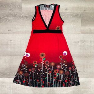 Red Patterned Summer Dress